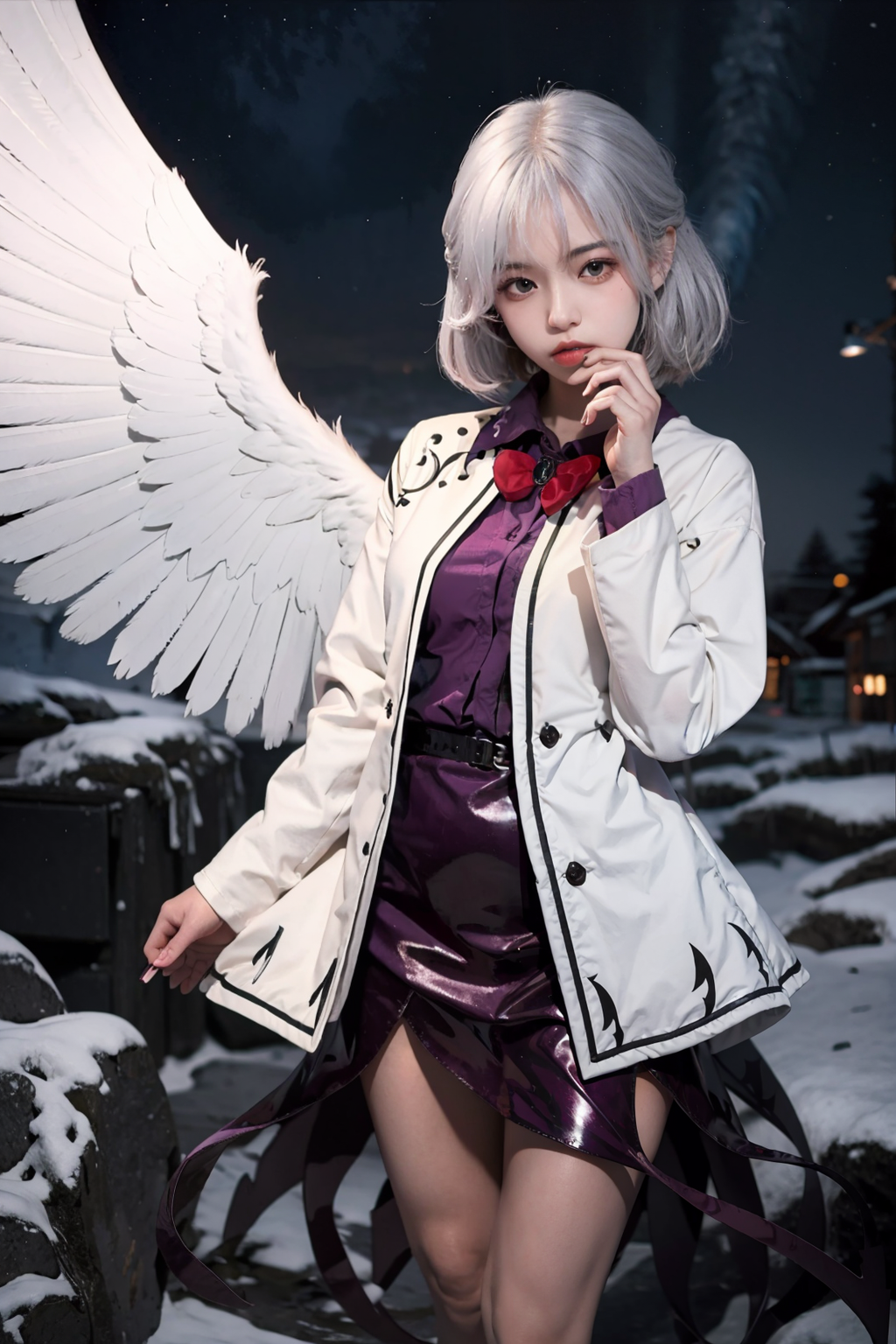 00842-2772111129-masterpiece, best quality,  _lora_KishinSagume_1_,kishin sagume, 1girl,white hair,short hair,  red eyes,bow, single wing,white j.png